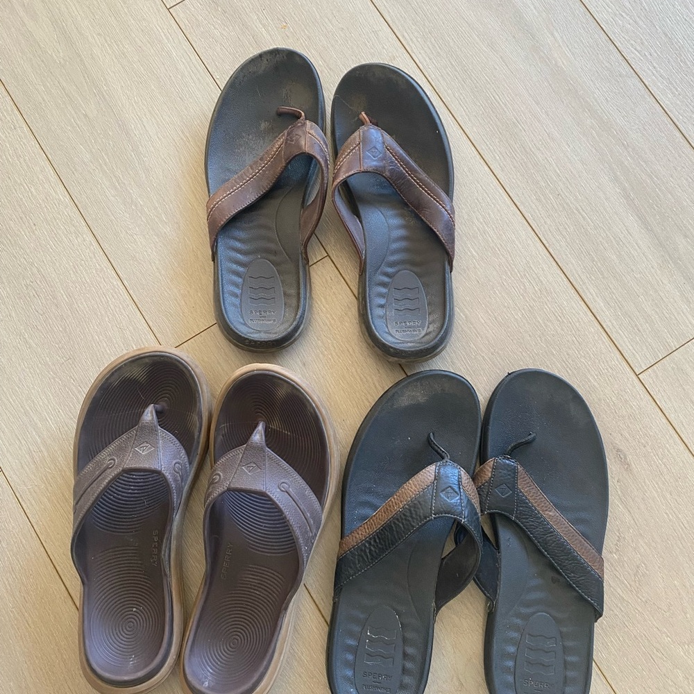 Casual Brown and Black Flip Flops Set